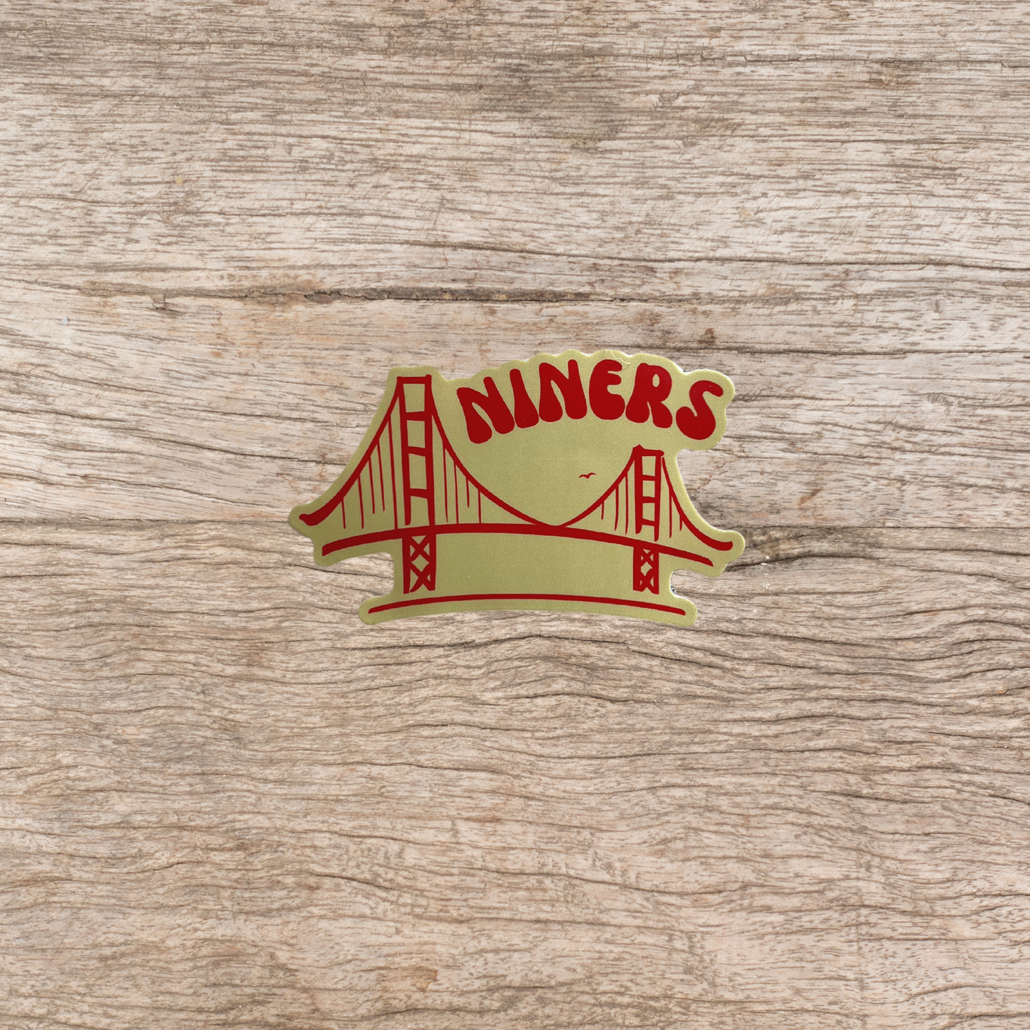 Niners Gold and Red San Francisco Golden Gate Bridge 49 Football Sports Sticker